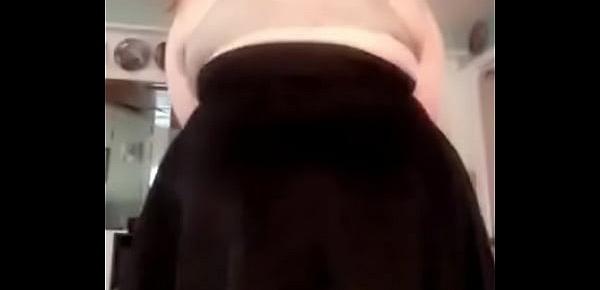  Bbw in skirt bending over flashing monster pussy at you daddy